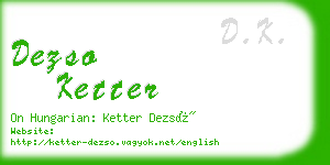 dezso ketter business card